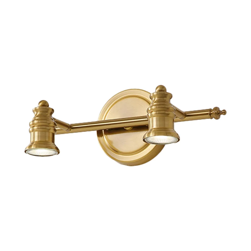 Lineaire badkamerijdelheid spiegel licht traditionalisme metaal 2/3/4-lamp messing wandkandelaar verlichting Clearhalo