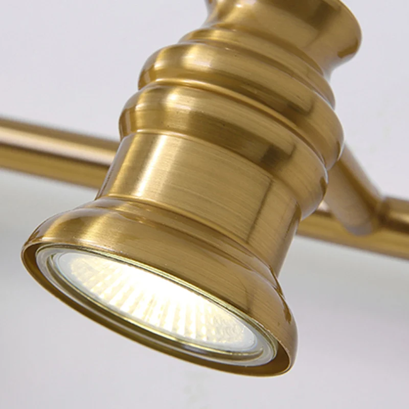 Lineaire badkamerijdelheid spiegel licht traditionalisme metaal 2/3/4-lamp messing wandkandelaar verlichting Clearhalo