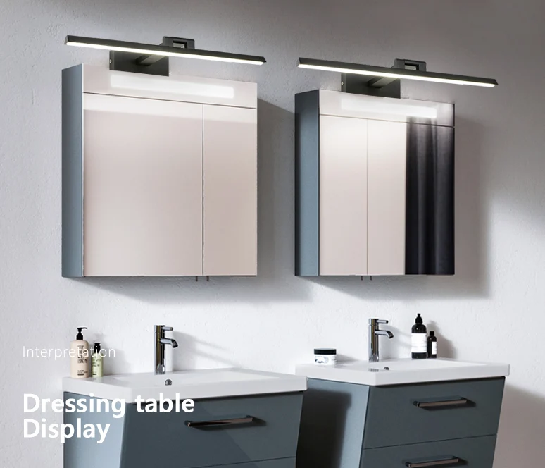 Lineaire LED-ijdelheidsverlichtingsarmaturen Moderne minimalistische stijl Metalen enkele ijdelheidslamp Clearhalo
