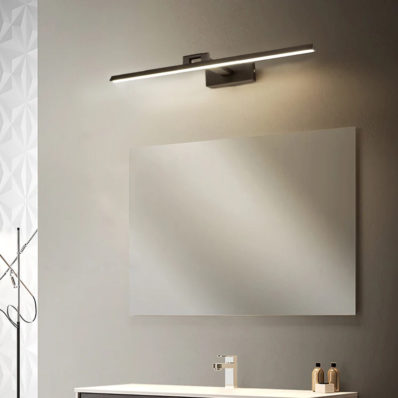 Lineaire LED-ijdelheidsverlichtingsarmaturen Moderne minimalistische stijl Metalen enkele ijdelheidslamp Clearhalo