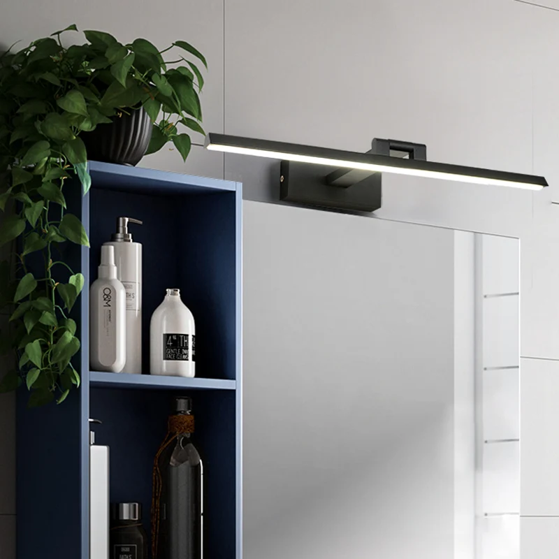 Lineaire LED-ijdelheidsverlichtingsarmaturen Moderne minimalistische stijl Metalen enkele ijdelheidslamp Clearhalo