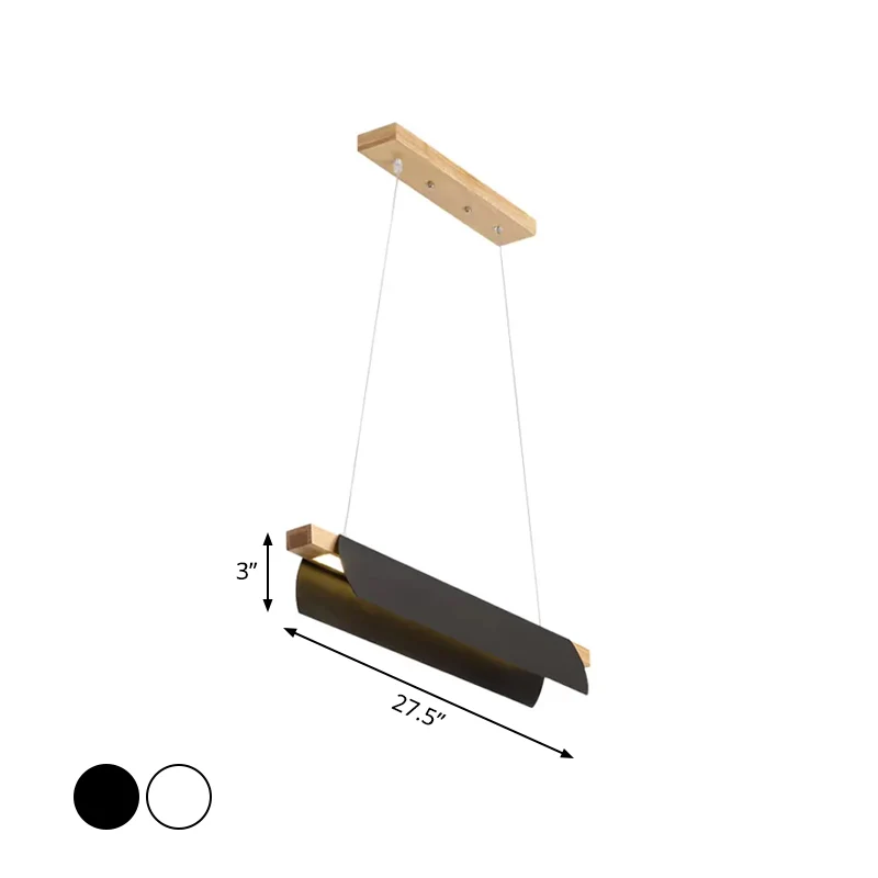 Lineaire metalen kroonluchterlamp modernistisch led 27,5"/39" breed wit/zwart hangend plafondlicht, derde versnelling Clea...