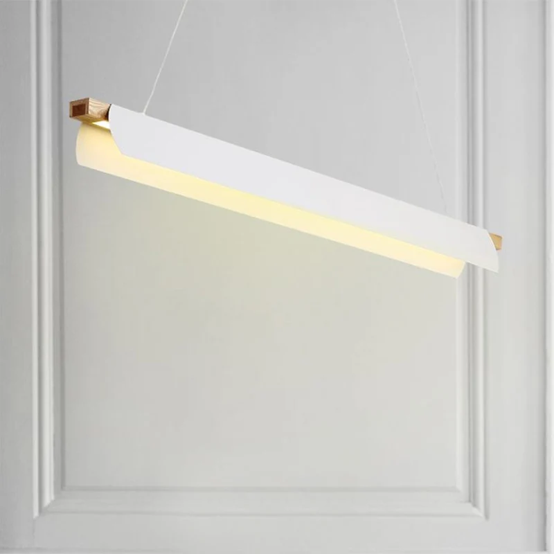 Lineaire metalen kroonluchterlamp modernistisch led 27,5"/39" breed wit/zwart hangend plafondlicht, derde versnelling Clea...