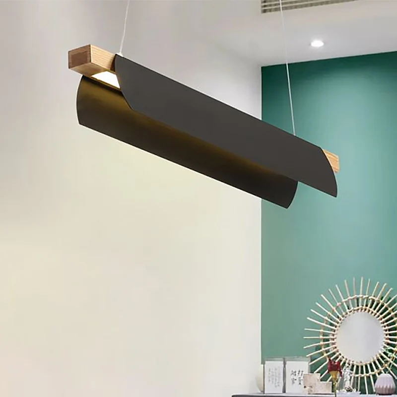 Lineaire metalen kroonluchterlamp modernistisch led 27,5"/39" breed wit/zwart hangend plafondlicht, derde versnelling Clea...