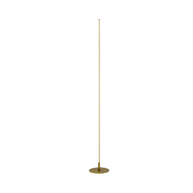 Lineaire staande lamp minimalistische metallic LED gouden vloerverlichting voor slaapkamer warm/wit licht Clearhalo