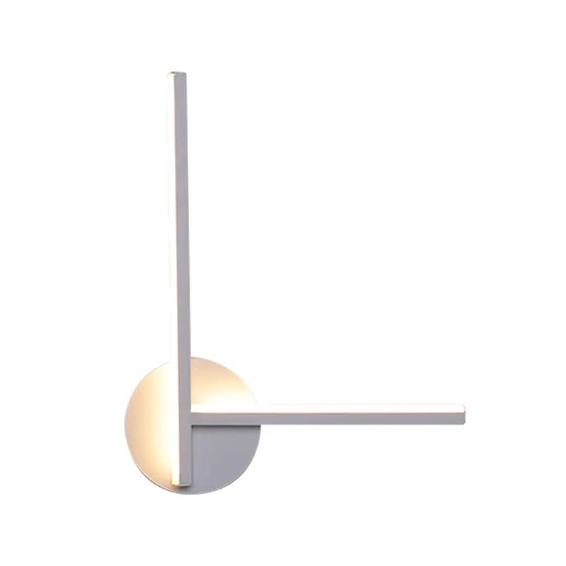 Lineaire wandlamp Minimalistisch acryl zwart/wit LED schanslicht warm/wit licht voor slaapkamer Clearhalo