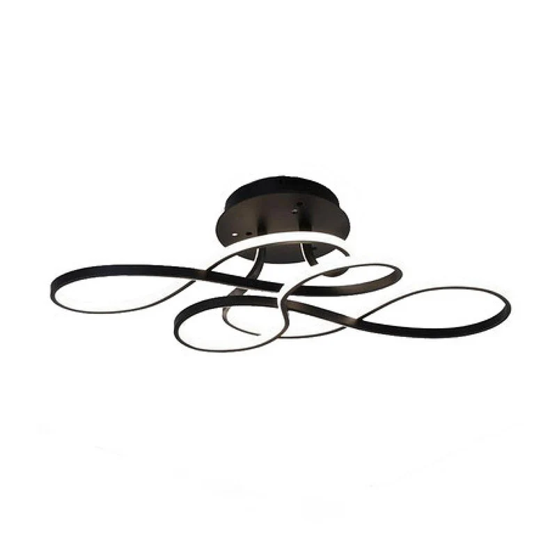 Lintvormige LED-plafondinbouw Artistieke metalen semi-gemonteerde verlichting voor slaapkamer Clearhalo