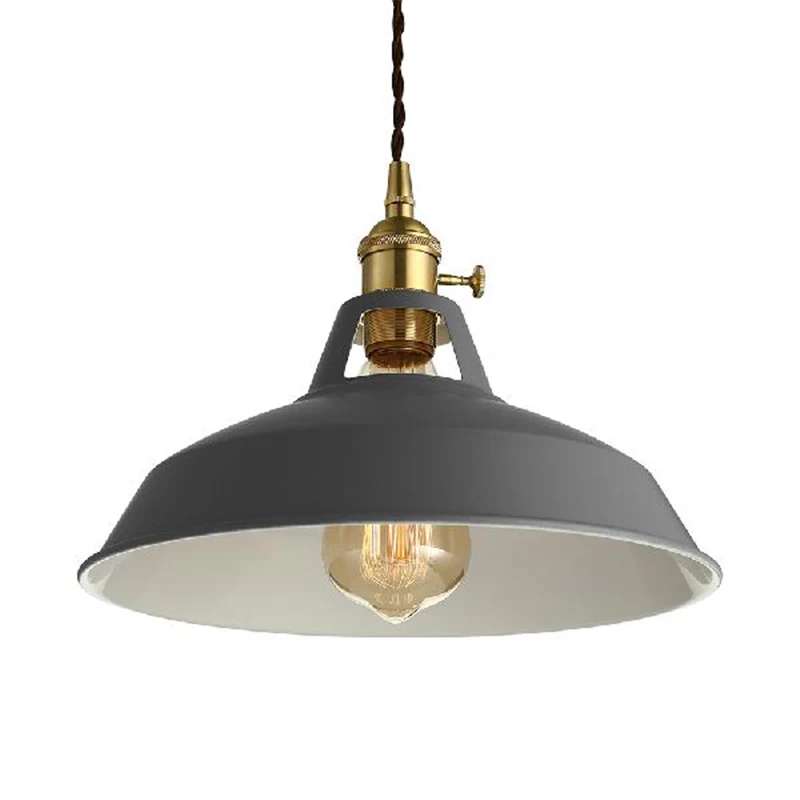 Loft-stijl schuurschaduw hanglamp 1-lichts metalen hanglamp blauw/groen voor eetkamer Clearhalo