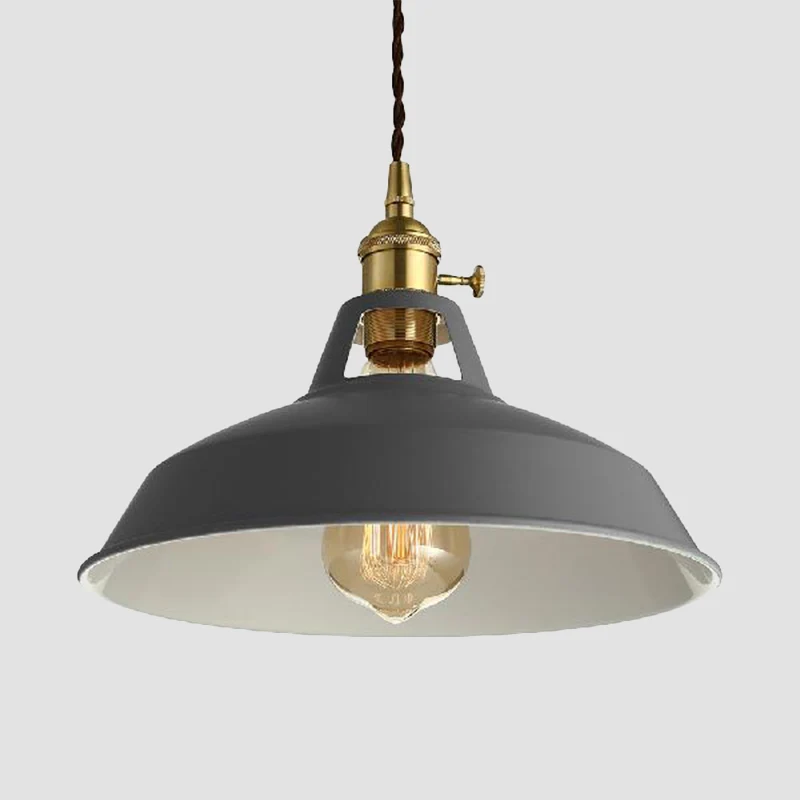Loft-stijl schuurschaduw hanglamp 1-lichts metalen hanglamp blauw/groen voor eetkamer Clearhalo
