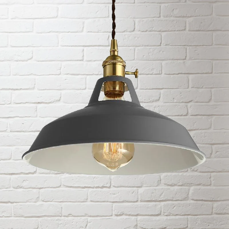 Loft-stijl schuurschaduw hanglamp 1-lichts metalen hanglamp blauw/groen voor eetkamer Clearhalo