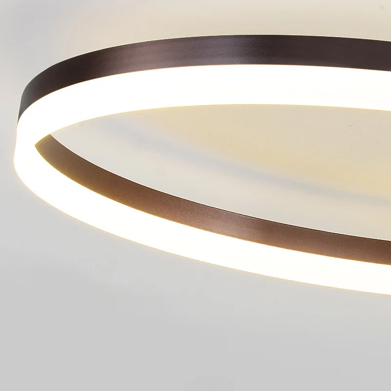 Loop slaapkamer plafondlamp acryl LED 27,5"/35,5"/43" breed minimalistisch bruin semi-inbouw warm/wit/natuurlijk licht Cle...