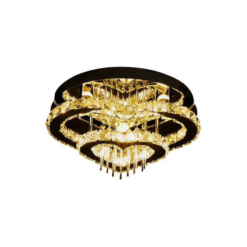 Loving Heart plafondgemonteerd armatuur Eenvoudig kristallen blok en staaf LED chroom inbouwlicht Clearhalo