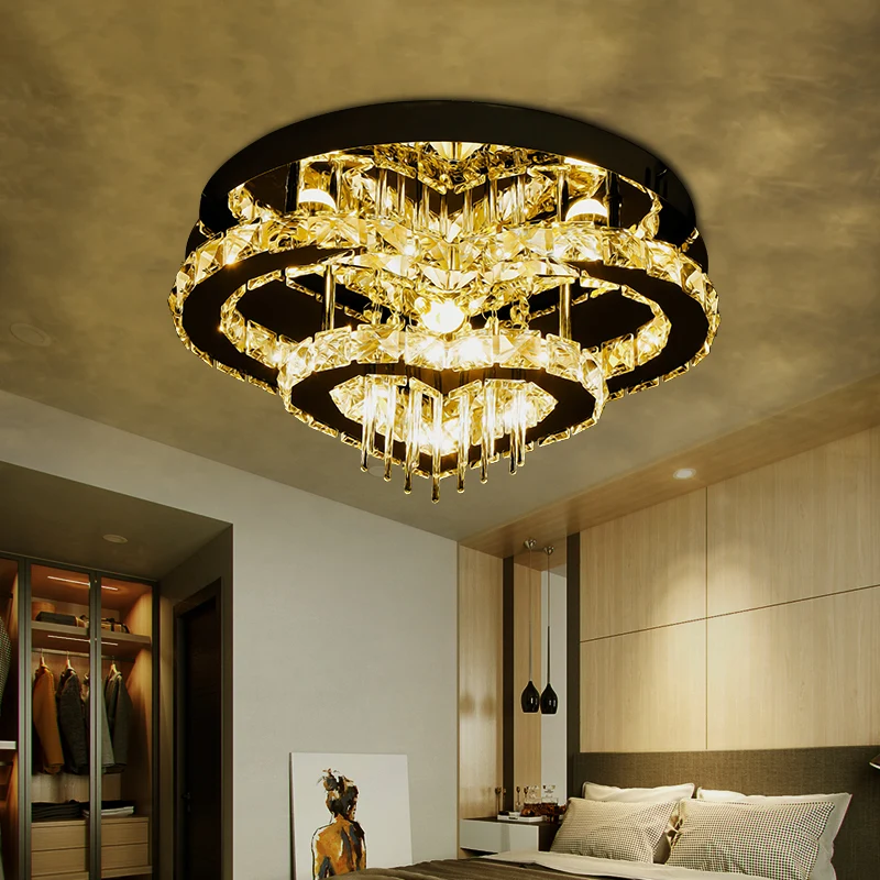 Loving Heart plafondgemonteerd armatuur Eenvoudig kristallen blok en staaf LED chroom inbouwlicht Clearhalo