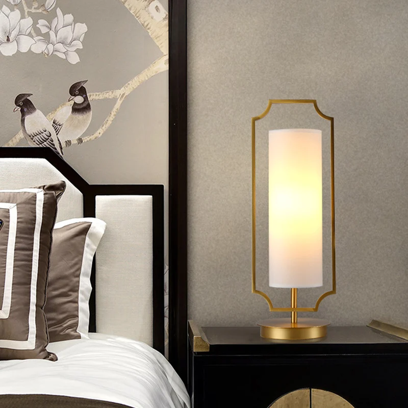 Luxe cilinder nachtkastje verlichting metaal 1 kop woonkamer nachtkastje licht wit Clearhalo