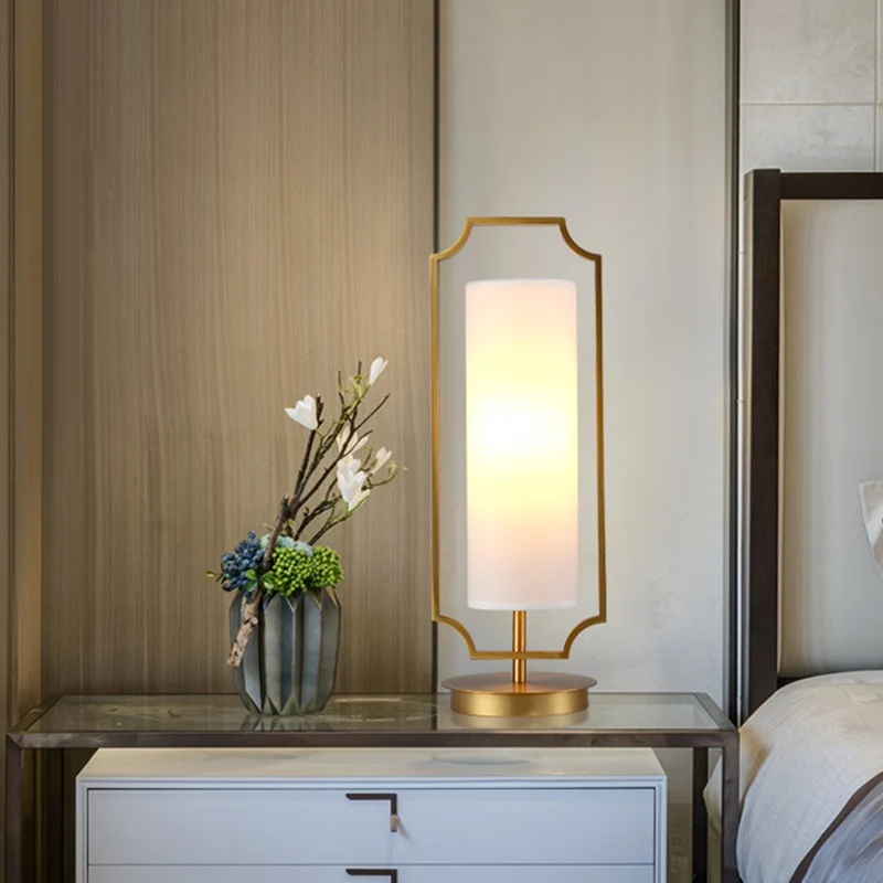 Luxe cilinder nachtkastje verlichting metaal 1 kop woonkamer nachtkastje licht wit Clearhalo