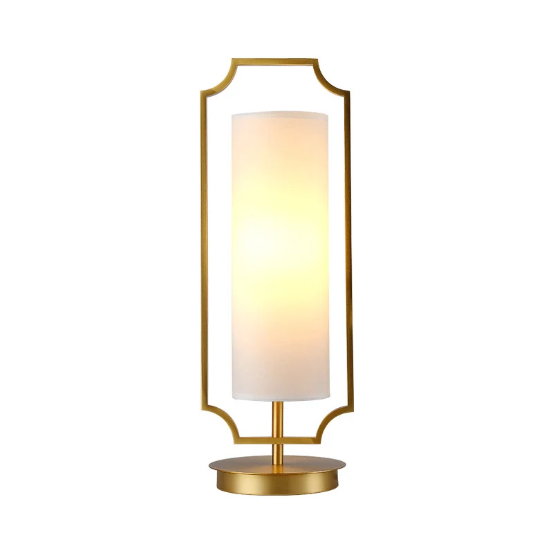Luxe cilinder nachtkastje verlichting metaal 1 kop woonkamer nachtkastje licht wit Clearhalo