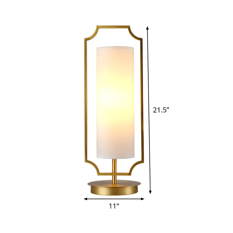 Luxe cilinder nachtkastje verlichting metaal 1 kop woonkamer nachtkastje licht wit Clearhalo