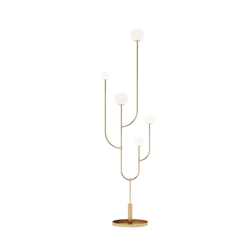 Macaron Cactus Stand-up lichte metalen LED-leeslamp voor slaapkamer met bol opaal glazen kap messing Clearhalo