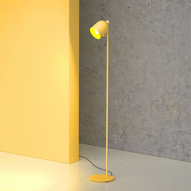 Macaron Cloche-vormige vloerlamp metaal 1-kops staande lamp voor woonkamer met verstelbaar scharnier Clearhalo