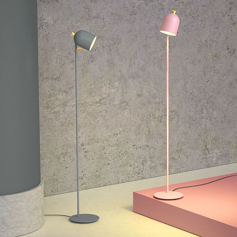 Macaron Cloche-vormige vloerlamp metaal 1-kops staande lamp voor woonkamer met verstelbaar scharnier Clearhalo
