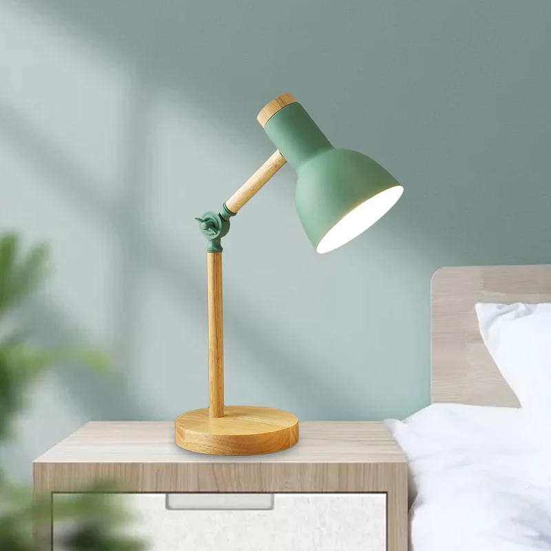 Macaron Dome leesboek licht metaal 1 licht studeerkamer tafellamp wit/zwart/roze met draaibare houten arm Clearhalo