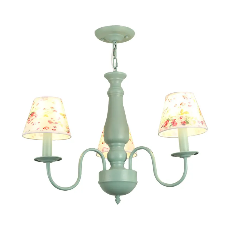 Macaron gekleurde taps toelopende schaduwkroonluchter Scandinavische stijlvolle metalen hanglamp voor kinderslaapkamer Cle...