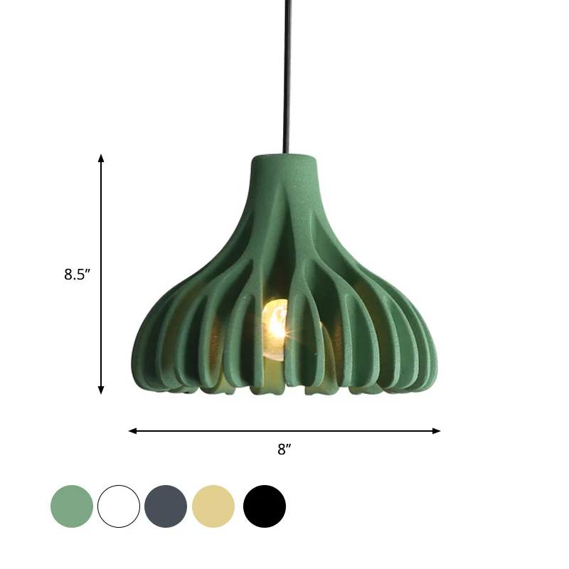 Macaron koraalvormige hanglamp hars 1-lichts eetkamer hanglamp wit/zwart/geel Clearhalo