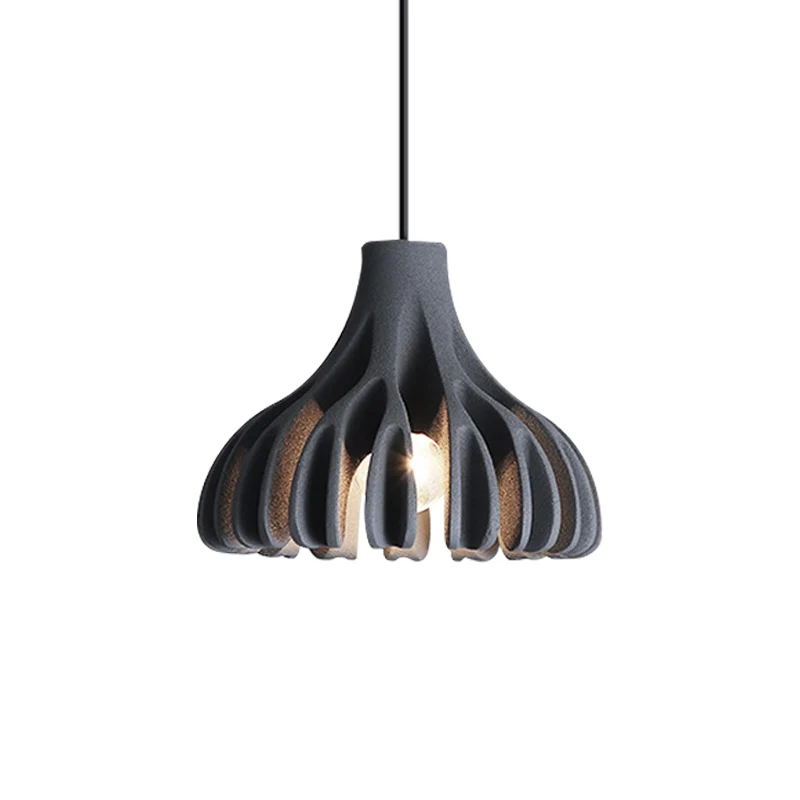 Macaron koraalvormige hanglamp hars 1-lichts eetkamer hanglamp wit/zwart/geel Clearhalo