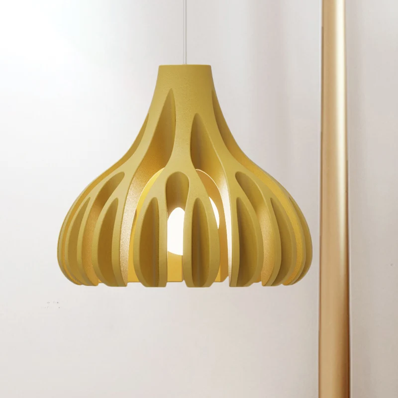 Macaron koraalvormige hanglamp hars 1-lichts eetkamer hanglamp wit/zwart/geel Clearhalo