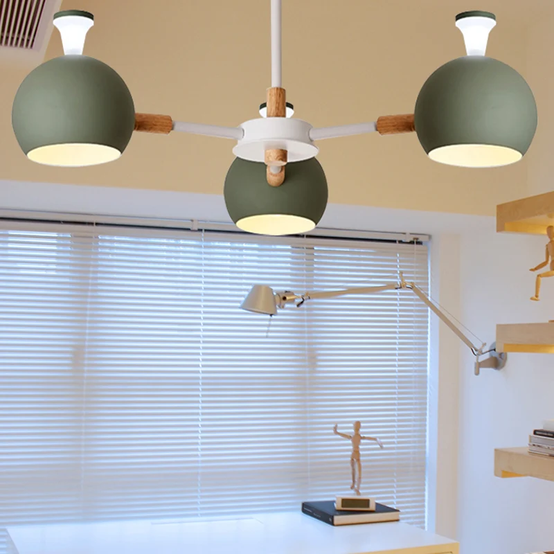 Macaron Moderne Globe Kroonluchter Drie Lichten Metalen Hanglamp voor Eettafel Clearhalo