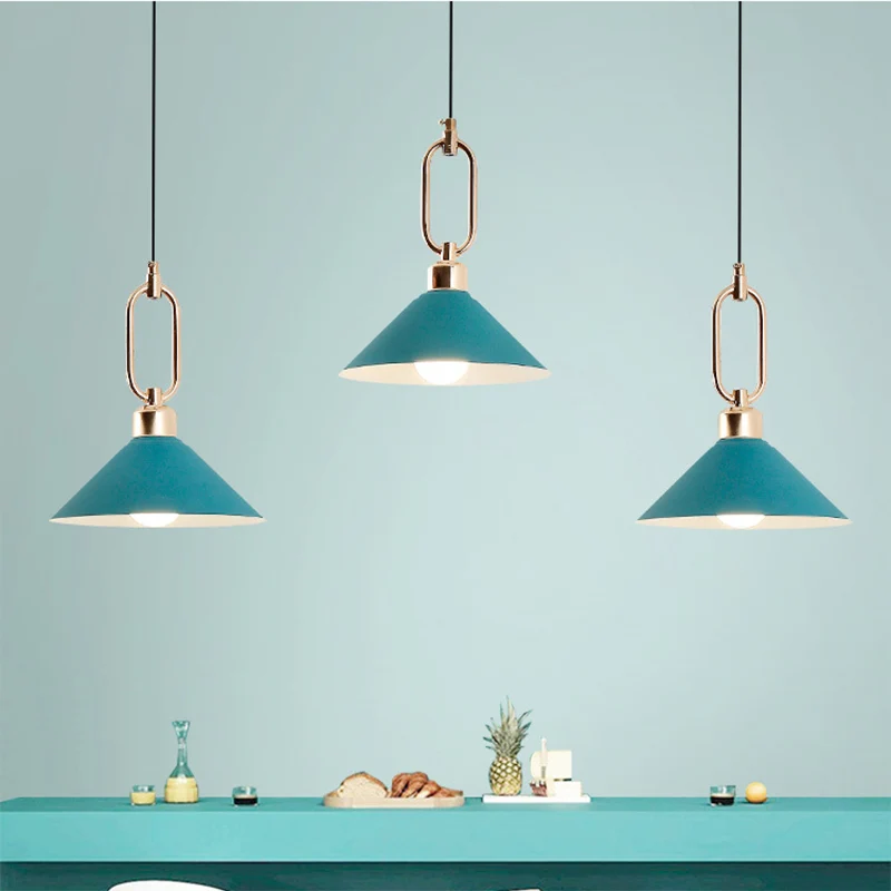 Macaron éénlamps hanglamp conische plafondlamp met metalen kap en ovale ring Clearhalo