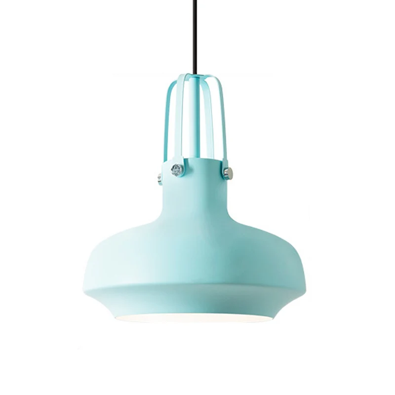 Macaron Pot Hangende Plafondlamp Aluminium 1-kops Restaurant Downlight met Grijper Roze/Blauw/Grijs Clearhalo