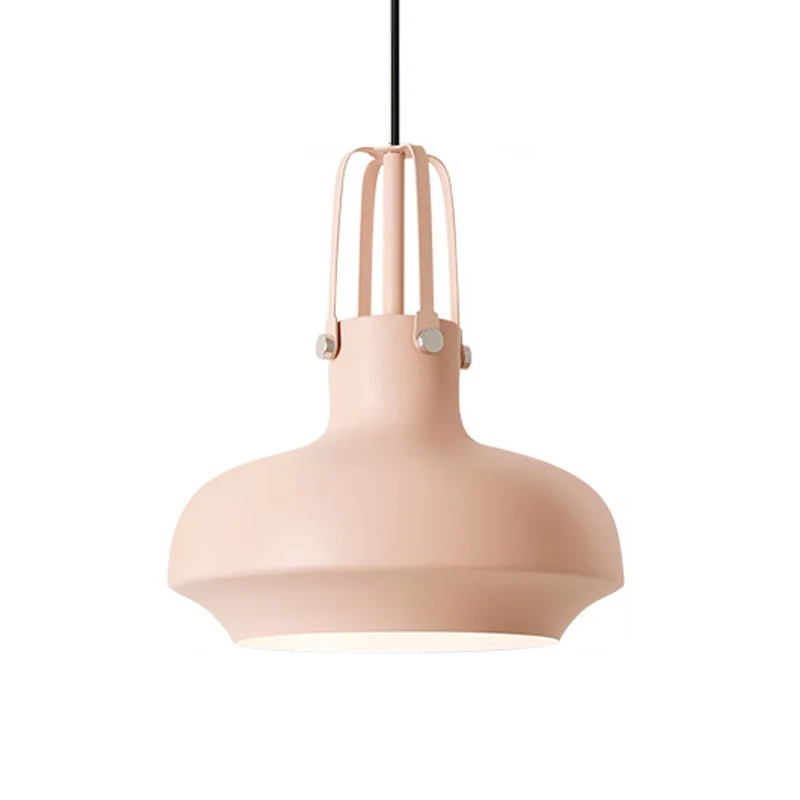 Macaron Pot Hangende Plafondlamp Aluminium 1-kops Restaurant Downlight met Grijper Roze/Blauw/Grijs Clearhalo