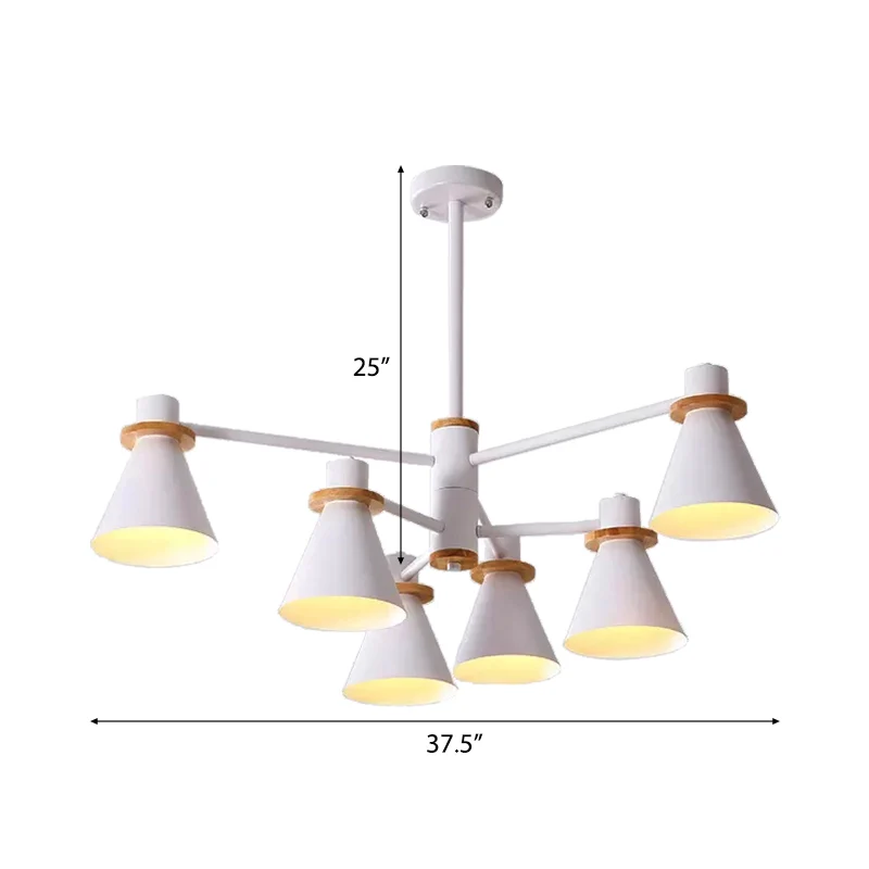 Macaron stijlvolle conische hanglamp metallic ondertint kroonluchter voor kinderslaapkamer Clearhalo
