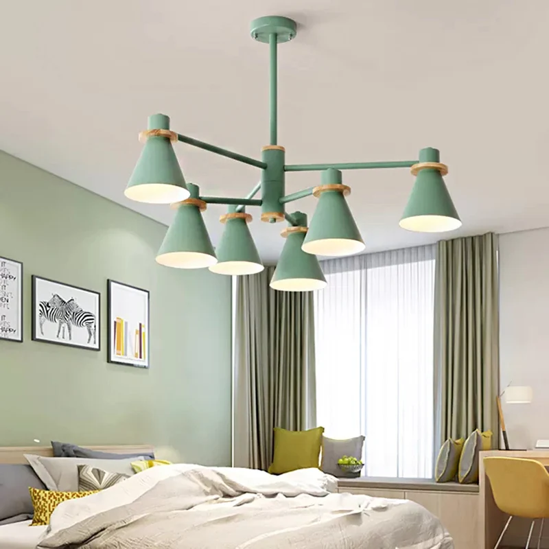 Macaron stijlvolle conische hanglamp metallic ondertint kroonluchter voor kinderslaapkamer Clearhalo