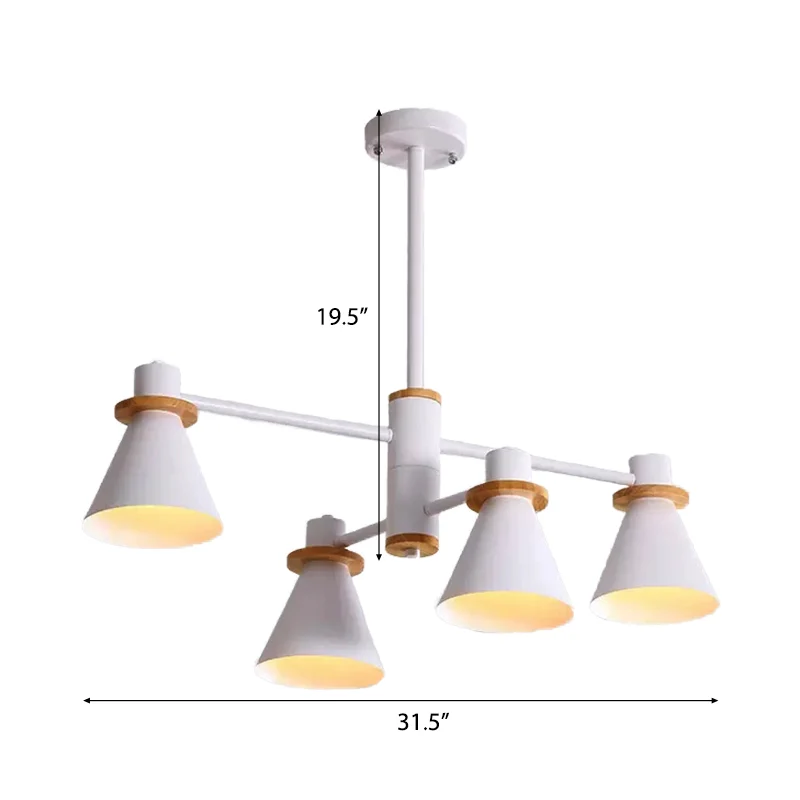 Macaron stijlvolle conische hanglamp metallic ondertint kroonluchter voor kinderslaapkamer Clearhalo
