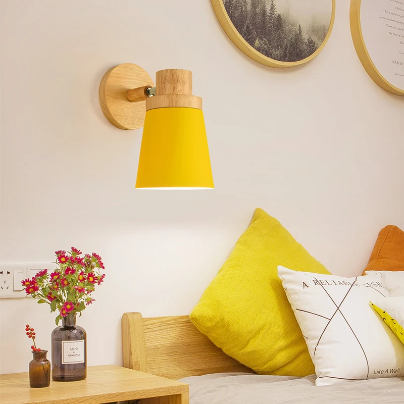 Macaron-wandlamp met 1 lamp en draaibare conische metalen kap Clearhalo