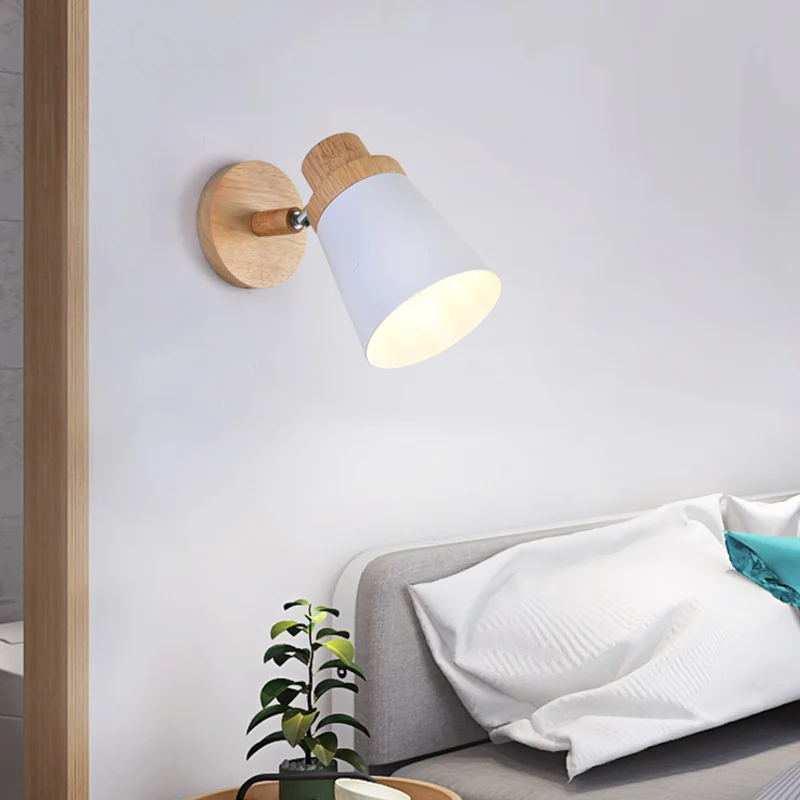 Macaron-wandlamp met 1 lamp en draaibare conische metalen kap Clearhalo