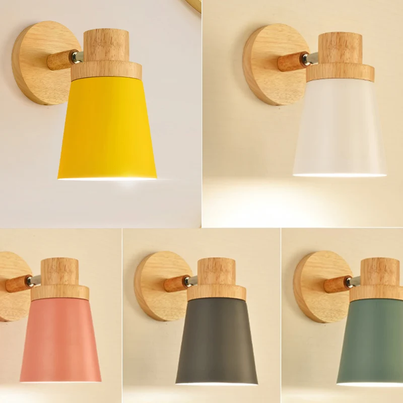 Macaron-wandlamp met 1 lamp en draaibare conische metalen kap Clearhalo