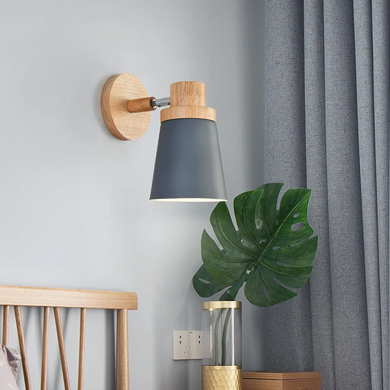 Macaron-wandlamp met 1 lamp en draaibare conische metalen kap Clearhalo