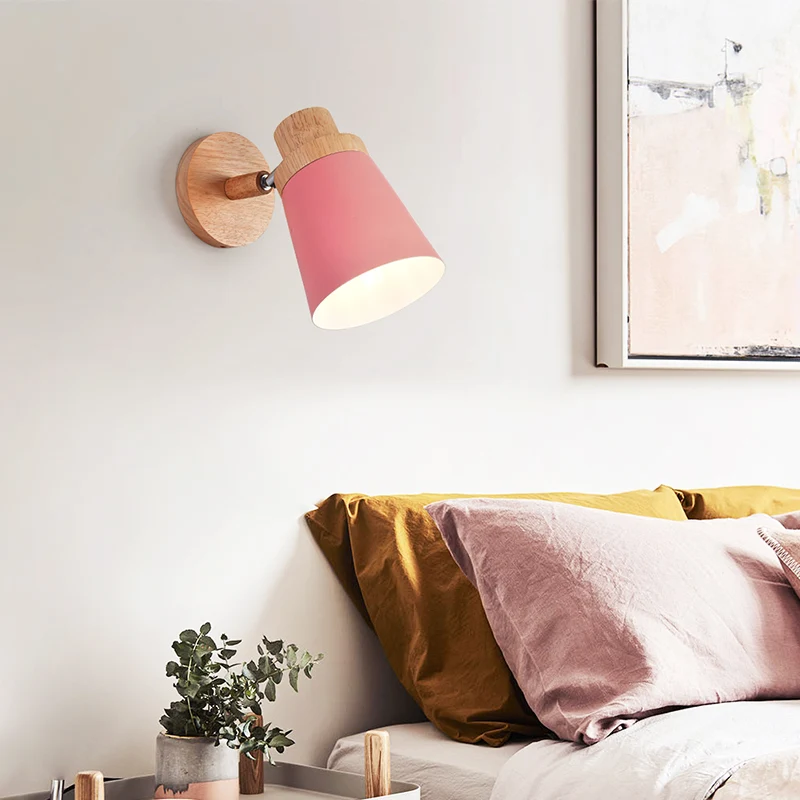 Macaron-wandlamp met 1 lamp en draaibare conische metalen kap Clearhalo