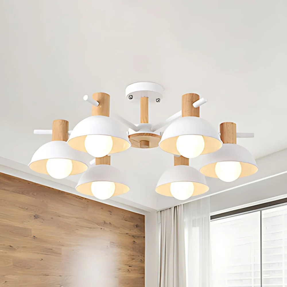 Macaroon Dome hangende hanger armatuur 6 lampen metalen hanglamp voor woonkamer Clearhalo