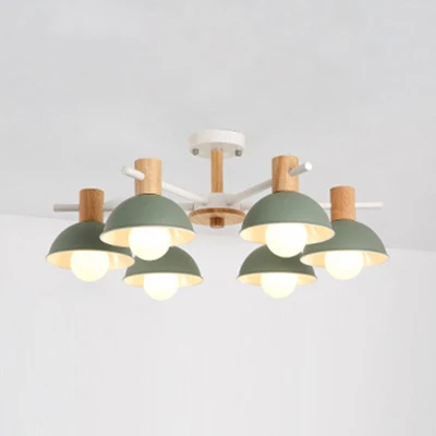 Macaroon Dome hangende hanger armatuur 6 lampen metalen hanglamp voor woonkamer Clearhalo
