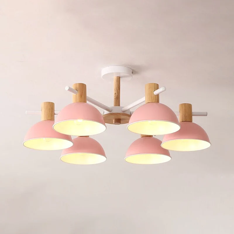 Macaroon Dome hangende hanger armatuur 6 lampen metalen hanglamp voor woonkamer Clearhalo