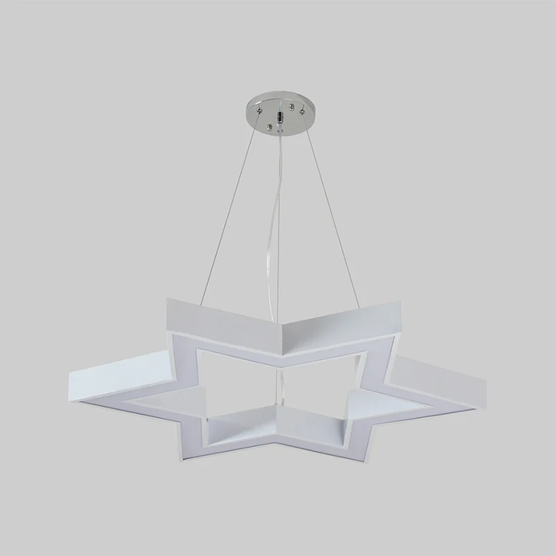 Macaroon zespuntige ster hanglamp acryl kinderkamer LED kroonluchter verlichting wit Clearhalo