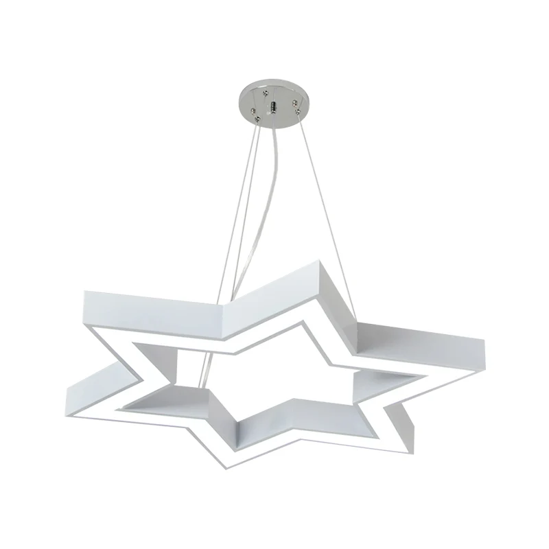 Macaroon zespuntige ster hanglamp acryl kinderkamer LED kroonluchter verlichting wit Clearhalo