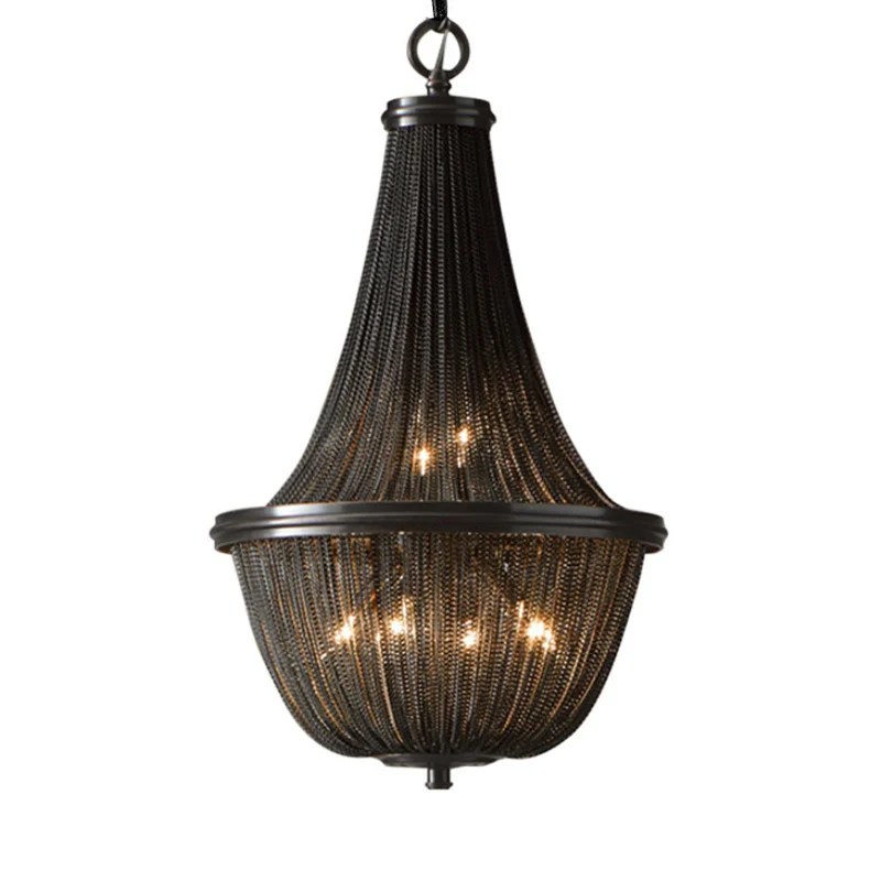 Mand metalen kroonluchter licht traditionele 6/8 lichten eetkamer ophanging hanger zwart, 13"/17"/21" breed Clearhalo