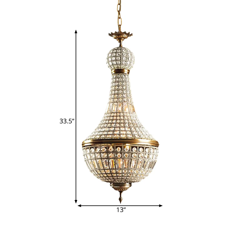 Mand Slaapkamer Kroonluchter Lamp Minimalisme Kristal 6 Lichten Messing Hangende Hanglamp Clearhalo