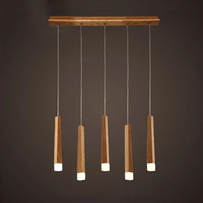 Matchstick Eetkamer LED-hanglamp Hout 1/5/7-lichts plafondlamp met diffuser warm/wit licht Clearhalo