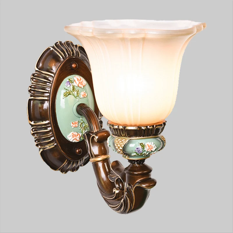 Matglas bruine wandlamp Ridged Bell 1/2-lamp landelijke wandkandelaar verlichting voor logeerkamer Clearhalo